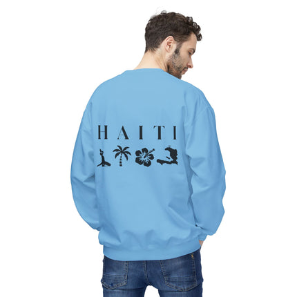 Haiti Horizon Coastal Heritage Crewneck Sweatshirt Island Nature Series Unisex Premium Fleece