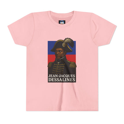 Jean-Jacques Dessalines Youth T-Shirt Haitian Independence Graphic Tee Black History Kids Apparel Cultural Heritage Gift