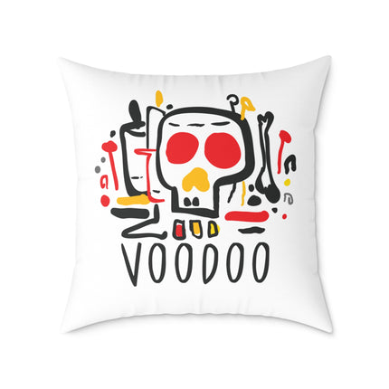Haitian Vodou Spirit Art Pillow Afro-Caribbean Skull Graphic Bold Limited Ritual Collection - CreoleSizzle