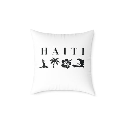 Minimalist Haiti Nature Pillow Tropical Silhouette Design Accent Coastal Calm Collection - CreoleSizzle