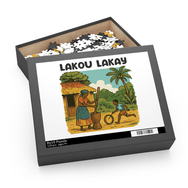 Lakou Lakay Haitian Courtyard Life Puzzle Nostalgic Creole Heritage Edition - CreoleSizzle
