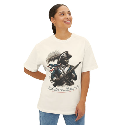 Liberty or Death Haitian Revolution Oversized Tee Revolutionary Spirit Series Unisex Boxy T-Shirt, Historical Graphic Tee