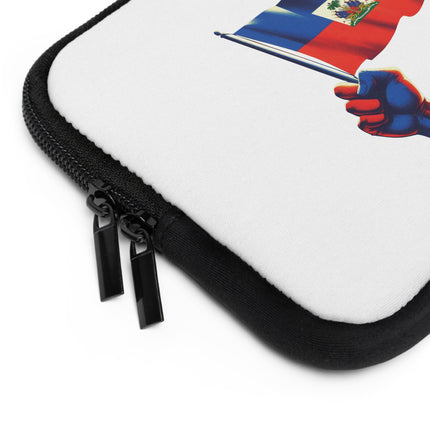 Haitian Flag Fist Premium Laptop Sleeve Symbol of Resistance Identity and Pride - CreoleSizzle