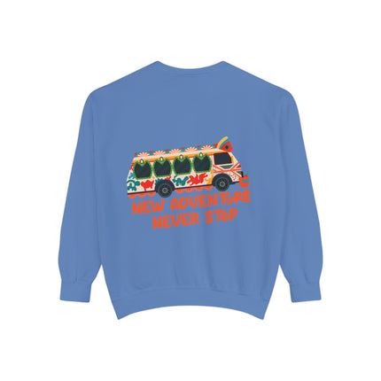 New Adventure Never Stop Tap-Tap Travel Sweatshirt Haitian Culture Series Unisex Premium Crewneck Haitian Street Vibes Graphic on Back