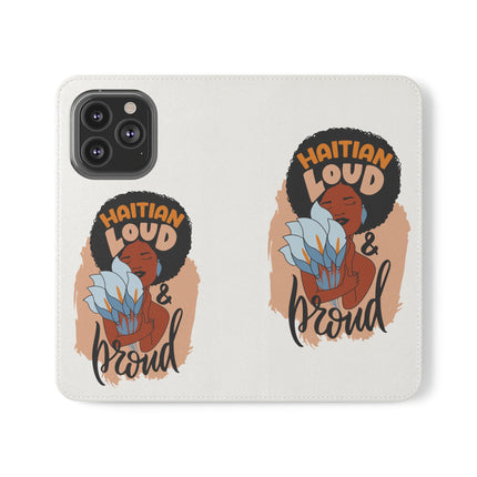 Haitian Loud and Proud Limited Heritage Edition Tee Flip Cases Stylish Phone Wallet Cultural Power Statement