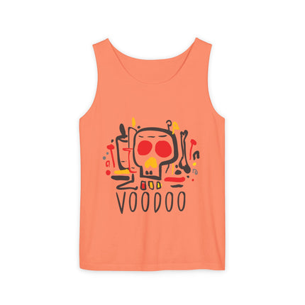 Vodou Inspired Skull Graphic Tank Top Unisex Festival Shirt Spiritual Tribal Design Halloween & Summer Celebration Wear