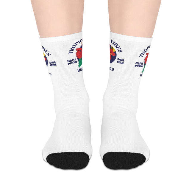 Tropical Vibes Hibiscus Limited Caribbean Edition Mid Length Socks Heritage Summer Drop
