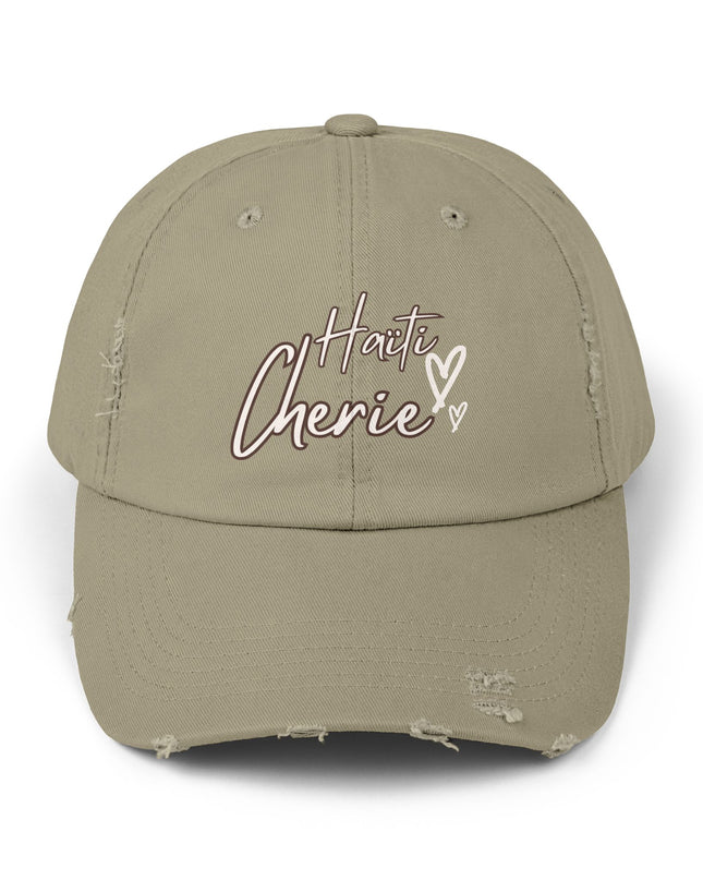 Haiti Cherie Distressed Cotton Hat – Celebrate Haitian Pride in Style - CreoleSizzle