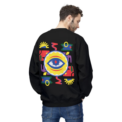 The Watchful Eye Spiritual Legacy Sweatshirt Afro-Haitian Heritage Series Unisex Midweight Fleece Crewneck
