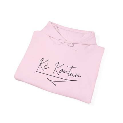 Kè Kontan Hoodie “Happy Heart” Creole Script Haitian Joy-Inspired Unisex Sweatshirt, Cozy Streetwear & Cultural Pride Gift