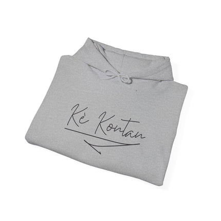 Kè Kontan Hoodie “Happy Heart” Creole Script Haitian Joy-Inspired Unisex Sweatshirt, Cozy Streetwear & Cultural Pride Gift