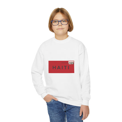 Haiti Pride Youth Crewneck Sweatshirt Cozy Kids Pullover Haitian Heritage Month Unisex Comfortable Sweatshirt