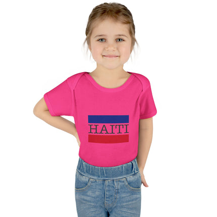 Little Roots Haiti Flag Baby Bodysuit National Pride Collection Infant Essentials Cute Baby Outfit