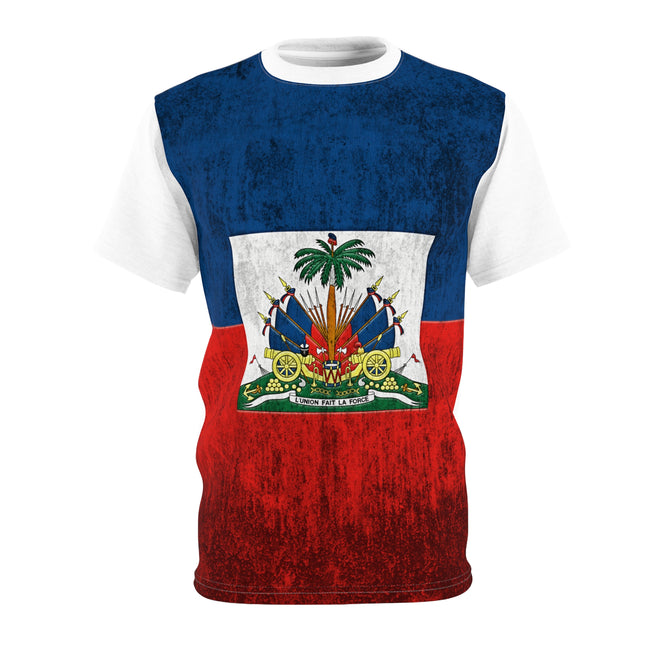 Haitian Flag T-Shirt – Premium Lightweight Tee – Haitian Pride All-Over Print Shirt Unisex Cut & Sew Tee (AOP) - CreoleSizzle
