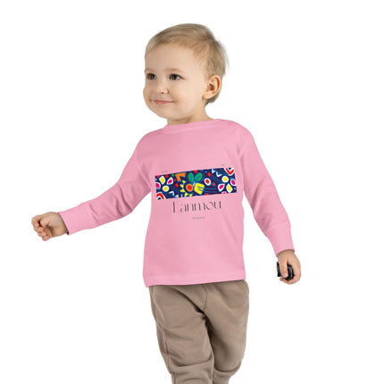 Lanmou Floral Toddler Tee Haitian Inspired Love Design Kids Long Sleeve Shirt Spring & Everyday Wear