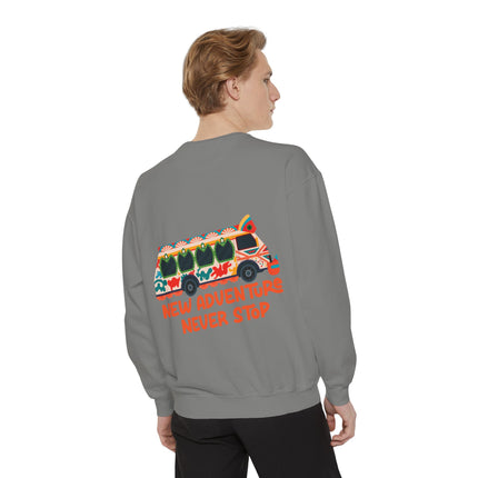 New Adventure Never Stop Tap-Tap Travel Sweatshirt Haitian Culture Series Unisex Premium Crewneck Haitian Street Vibes Graphic on Back