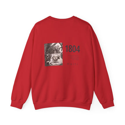 1804 Memory Capsule Haitian Independence Crewneck Heritage Reflection Series Unisex Premium Sweatshirt Haitian Street Vibes Graphic on Back