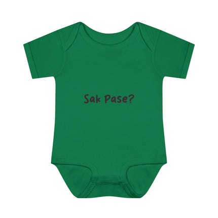 Baby Bodysuit with “Sak Pasé?” Design Soft Cotton Infant Outfit, Cultural Baby Gift for Showers, Birthdays & Family Photos