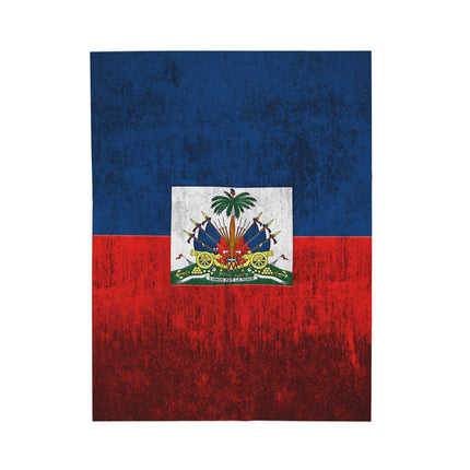 Haitian Flag Bed Sheet Velveteen Plush Blanket - CreoleSizzle
