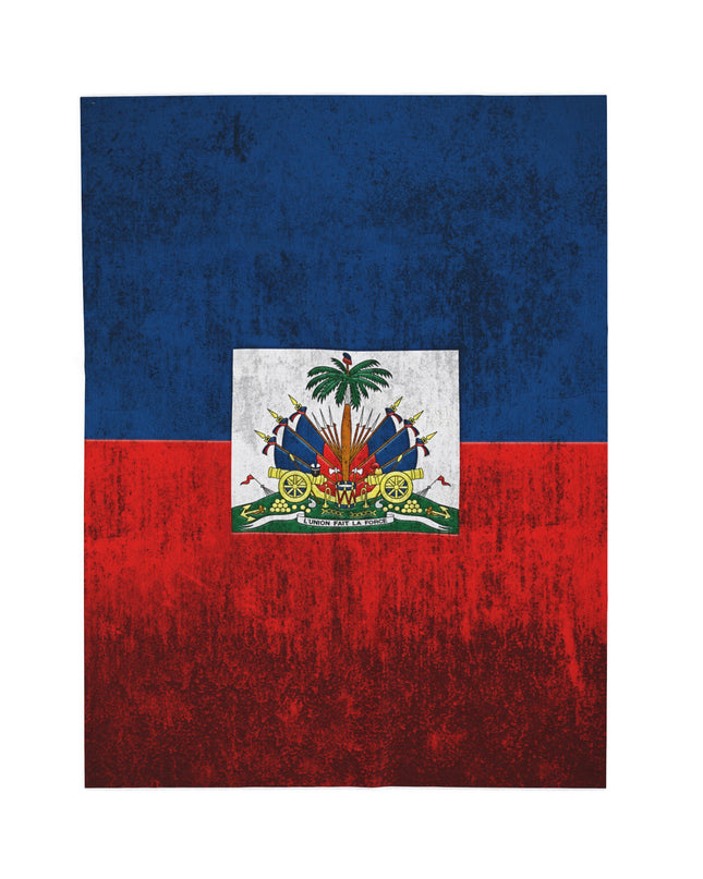 Haitian Flag Bed Sheet Velveteen Plush Blanket - CreoleSizzle