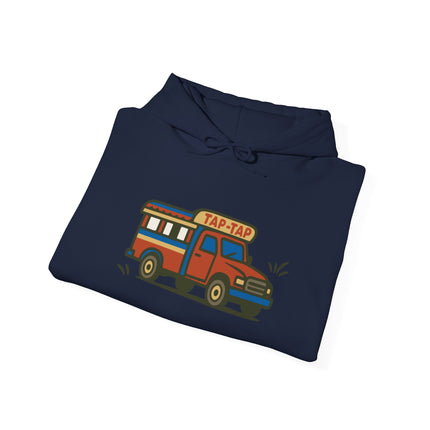 Urban Roads Haitian Tap-Tap Street Energy Hoodie Caribbean Culture Series Unisex Heavy Blend Sweatshirt Retro Van Hoodie