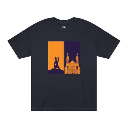 Ayiti Doubled: Shadowed Legacy Sweatshirt | Dual Heritage Graphic, Haitian Roots Apparel, Cityscape Adventure Unisex Tee - CreoleSizzle