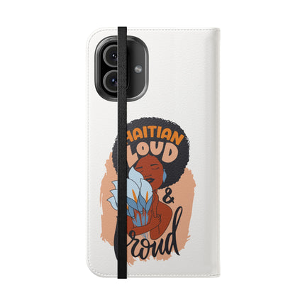Haitian Loud and Proud Limited Heritage Edition Tee Flip Cases Stylish Phone Wallet Cultural Power Statement