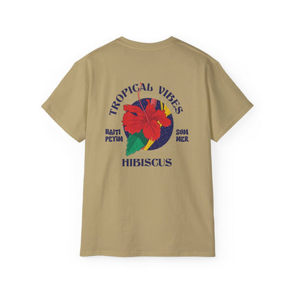 Tropical Vibes Tee Hibiscus Spirit Edition Caribbean-Inspired Graphic T-Shirt Unisex Summer Wear