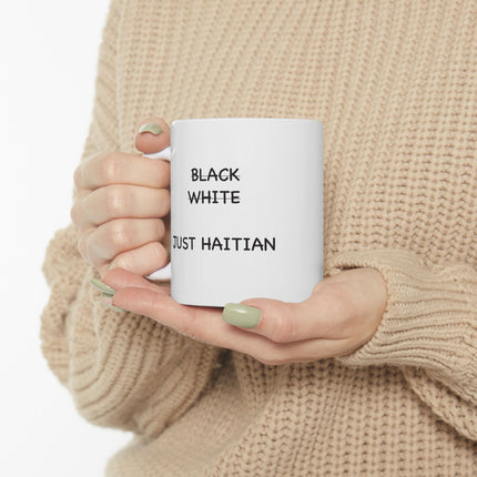 Just Haitian Minimalist Premium Ceramic Coffee Mug Bold Cultural Identity Drinkware