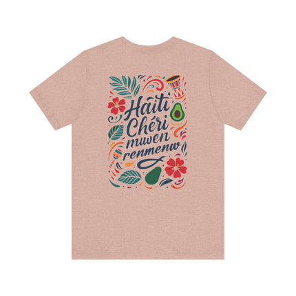 Haiti Chéri Mwen Renmenw Tee Tropical Heritage Edition Unisex Cultural Pride T-Shirt Haitian Street Vibes Graphic on Back
