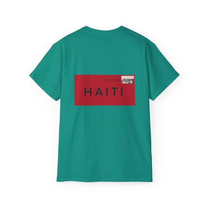 Stamped in Heritage Haitian Pride Graphic Tee Diaspora Connection Series Unisex Ultra Cotton T-Shirt Haitian Street Vibes Graphic on Back