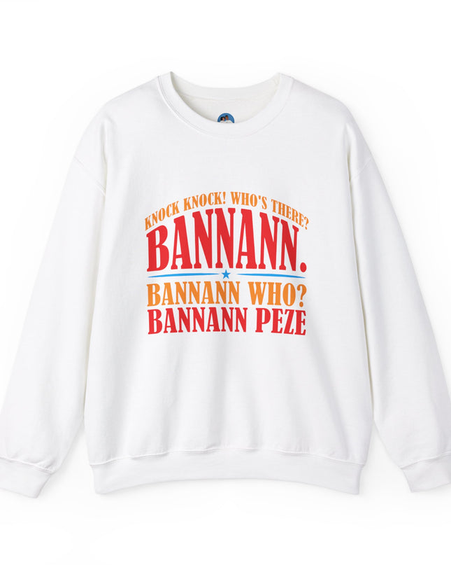 Bannann Peze Crewneck Sweatshirt  A Playful Nod to Haitian Humor and Flavor - CreoleSizzle