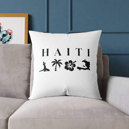 Minimalist Haiti Nature Pillow Tropical Silhouette Design Accent Coastal Calm Collection - CreoleSizzle