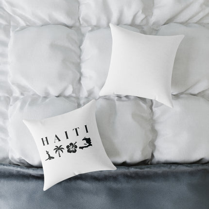 Minimalist Haiti Nature Pillow Tropical Silhouette Design Accent Coastal Calm Collection - CreoleSizzle