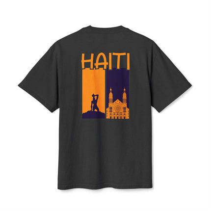 The Dual Soul of Haiti Negre Marron & Cathedral Graphic Tee Heritage Pride Collection Unisex Heavy Faded T-Shirt Haitian Street Vibes Graphic on Back