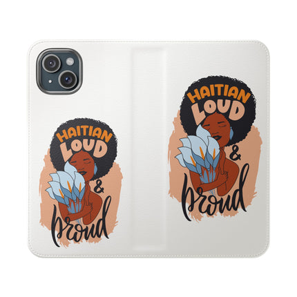 Haitian Loud and Proud Limited Heritage Edition Tee Flip Cases Stylish Phone Wallet Cultural Power Statement