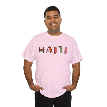 Haiti in Color Limited Heritage Drop Tee Artistic Creole Typography - CreoleSizzle