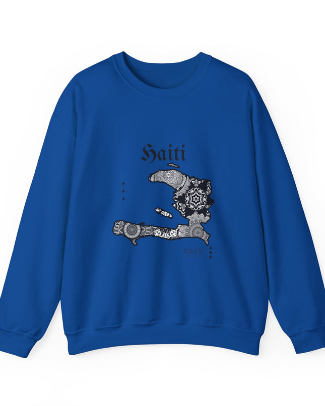 Haiti Map Sweatshirt - Mandala Island Design - Haitian Pride Apparel - Caribbean Cultural Heritage Pullover - Unisex Hoodie - CreoleSizzle