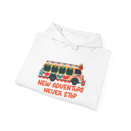 Tap-Tap Spirit New Adventure Never Stop Hoodie Haitian Travel Culture Series Unisex Adventure Sweatshirt