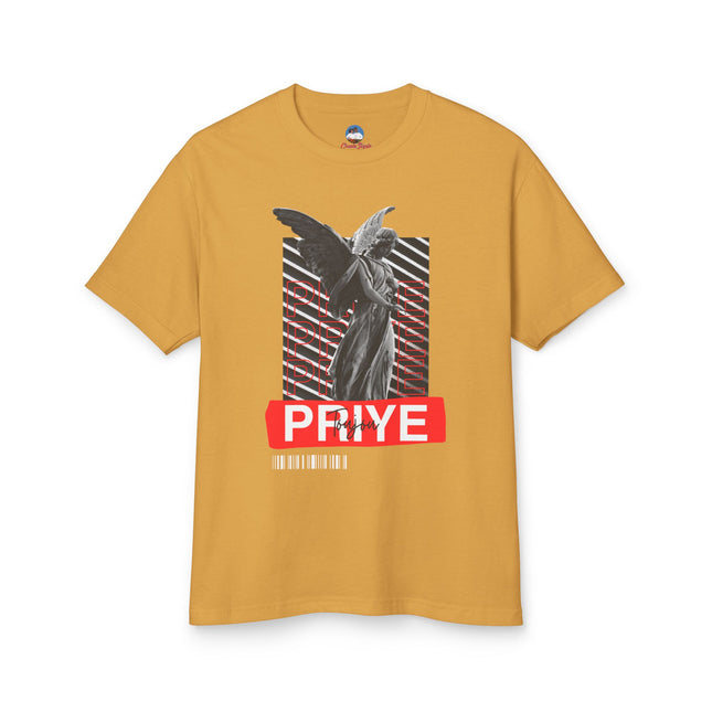 Toujou Priye T-Shirt Haitian Christian Faith Design Pray Always Sustainable & Durable Unisex Garment-Dyed Heavyweight Cotton Tee - CreoleSizzle