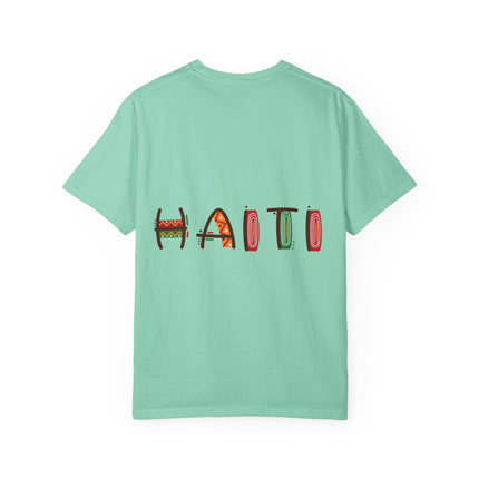 Lakou Vibrance Cultural Pride T-Shirt Haiti Heritage Collection  Unisex Garment-Dyed Tee Haitian Street Vibes Graphic on Back