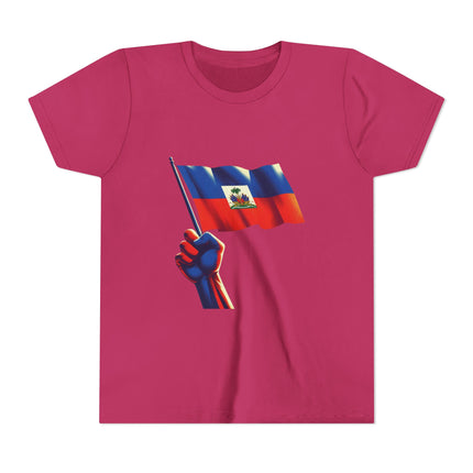 Haitian Flag Youth T-Shirt Patriotic Kids Graphic Tee Cultural Heritage Apparel Haiti Pride Celebration Shirt