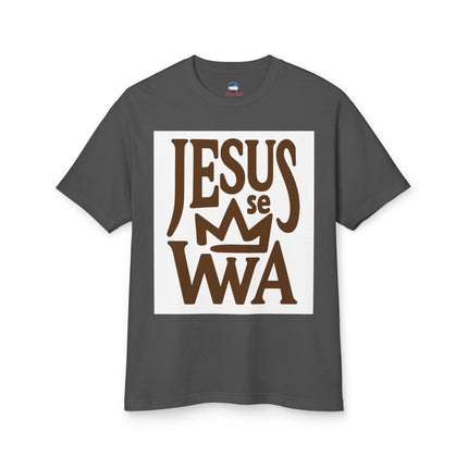 Jezi se Wa Jesus is King Haitian Faith Sweatshirt Creole Christian Apparel Spiritual Heritage Collection Heavyweight Cotton Tee