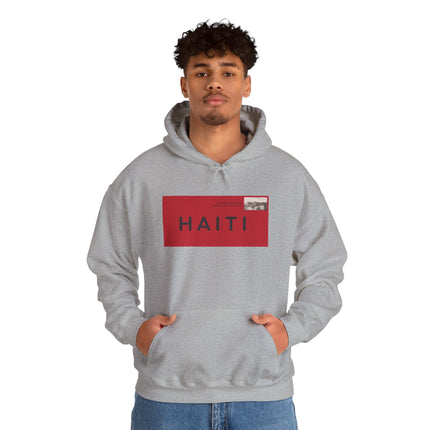 Haiti Stamp Bold Red & Black Seal of Origin Hoodie Haitian Diaspora Pride Series Unisex Hoodie,