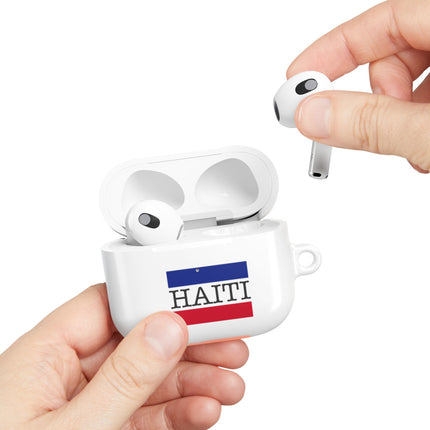 Haitian Flag and Name Minimalist National Pride AirPods Case Everyday Heritage Edition