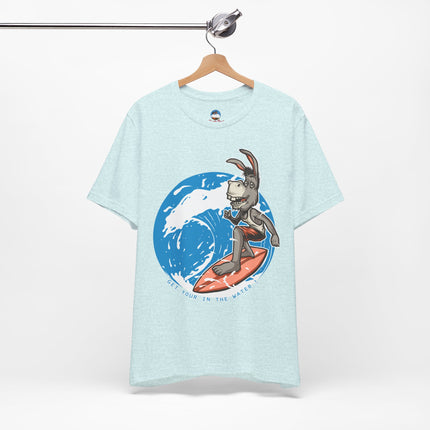 Playful surfing donkey character with tropical personality Bold ocean wave artwork with bright beach energy Funny open ended phrase that creates conversation Perfect for beach lovers, vacation outfits...