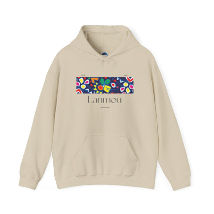 Lanmou Floral Hoodie Haitian Love-Inspired Streetwear Unisex Heavy Blend Hoodie Cozy & Artistic Casual Wear