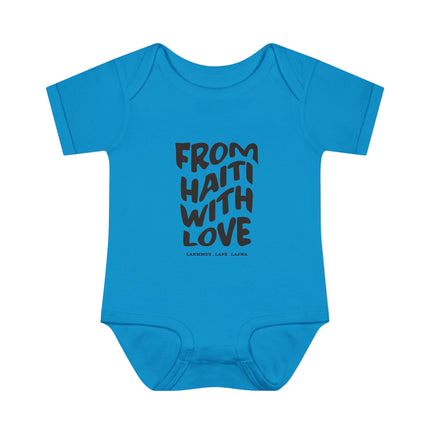 From Haiti With Love Infant Bodysuit Heritage Baby Apparel Premium Newborn Outfit Newborn Baby Clothing