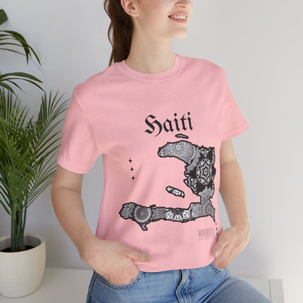 Haiti Map Graphic T-Shirt Unisex Soft Cotton Tee Cultural Design Haitian Pride Shirt Unisex Jersey Short Sleeve Tee - CreoleSizzle
