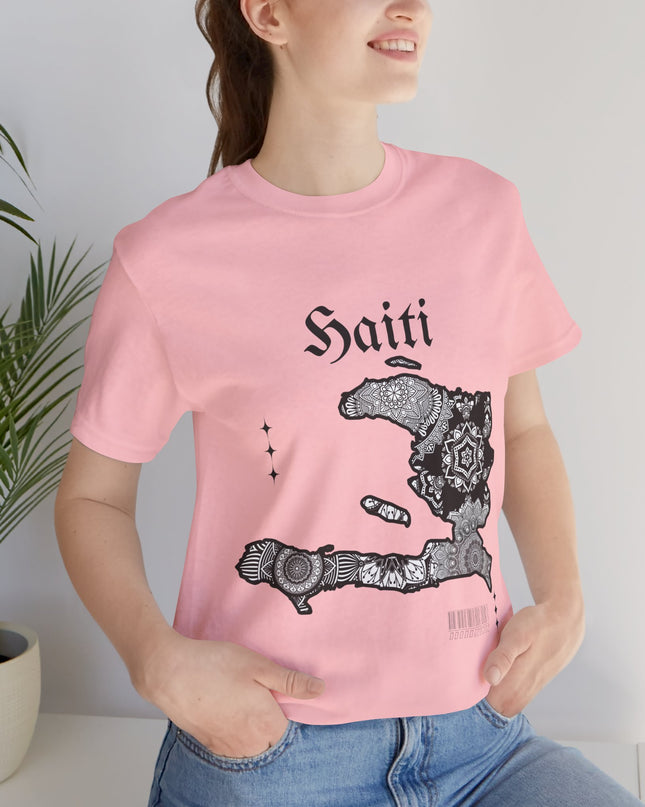 Haiti Map Graphic T-Shirt Unisex Soft Cotton Tee Cultural Design Haitian Pride Shirt Unisex Jersey Short Sleeve Tee - CreoleSizzle